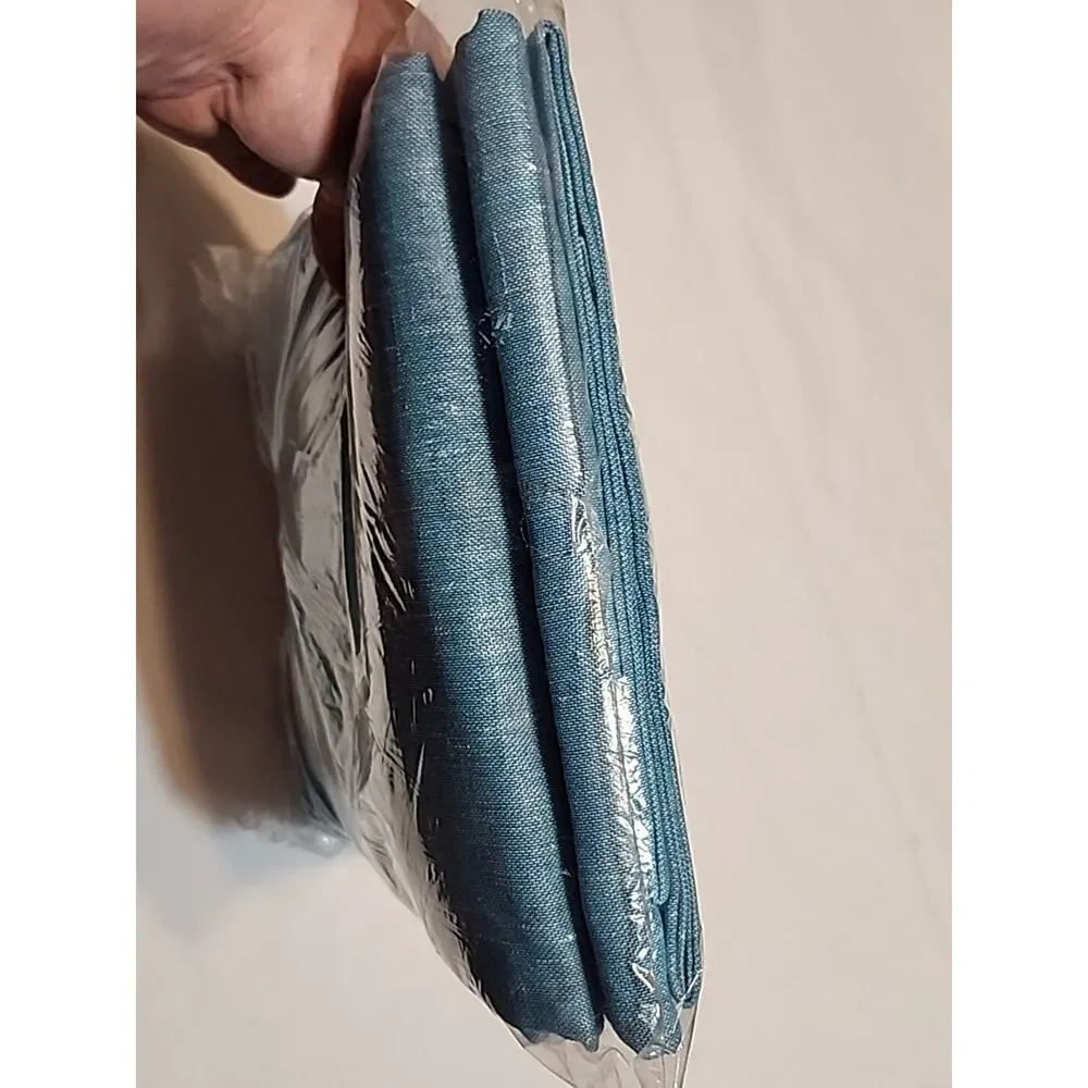 ATI Home Bella Sheer Grommet Curtain Blue 2 Panels Length 96